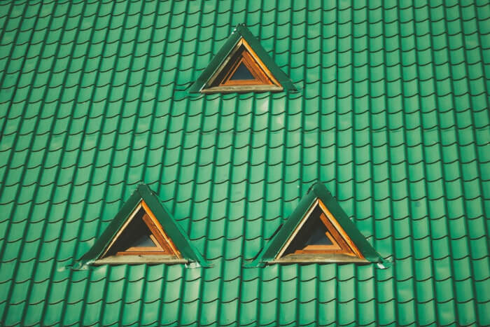dak groen geschilderd