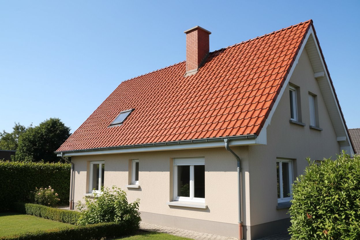 Dakwerker aan het werk op een Belgisch dak, dakwerken BKG Dakwerken