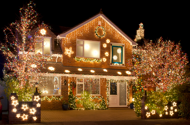 verfijnde kerstverlichting buiten